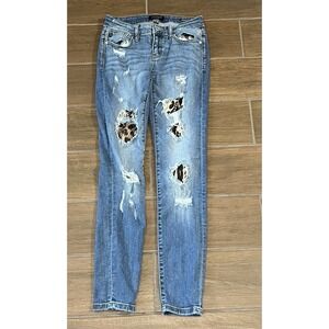 Judy Blue Women's Size 3/26 Leopard Patch Skinny Fit Denim Jeans JB8265MD